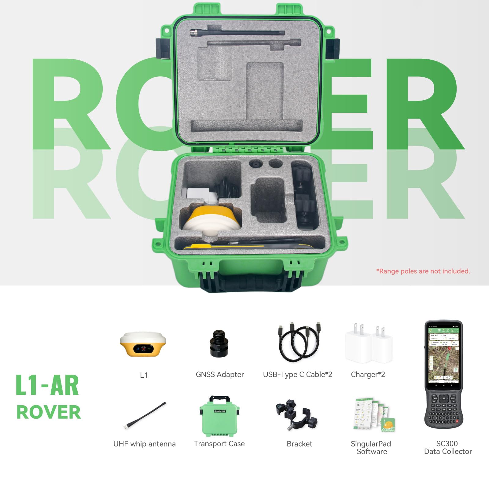 L1-AR GNSS RTK Rover - AR+ GNSS, colector de mano con software y reinicio AR, precisión de 2 cm, UHF de 15 km, encuesta de inclinación de 120° | Fábrica autodesarrollada y soporte profesional