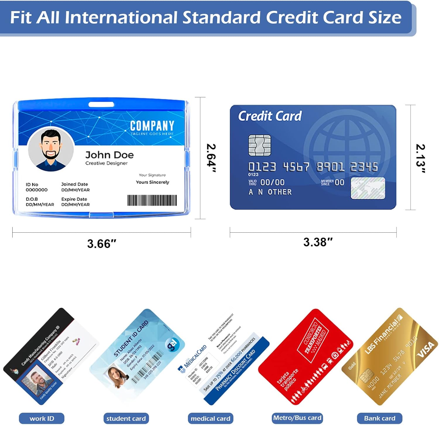 Buy ID Badge Holder Horizontal Badge Holder with Adjustable Detachable