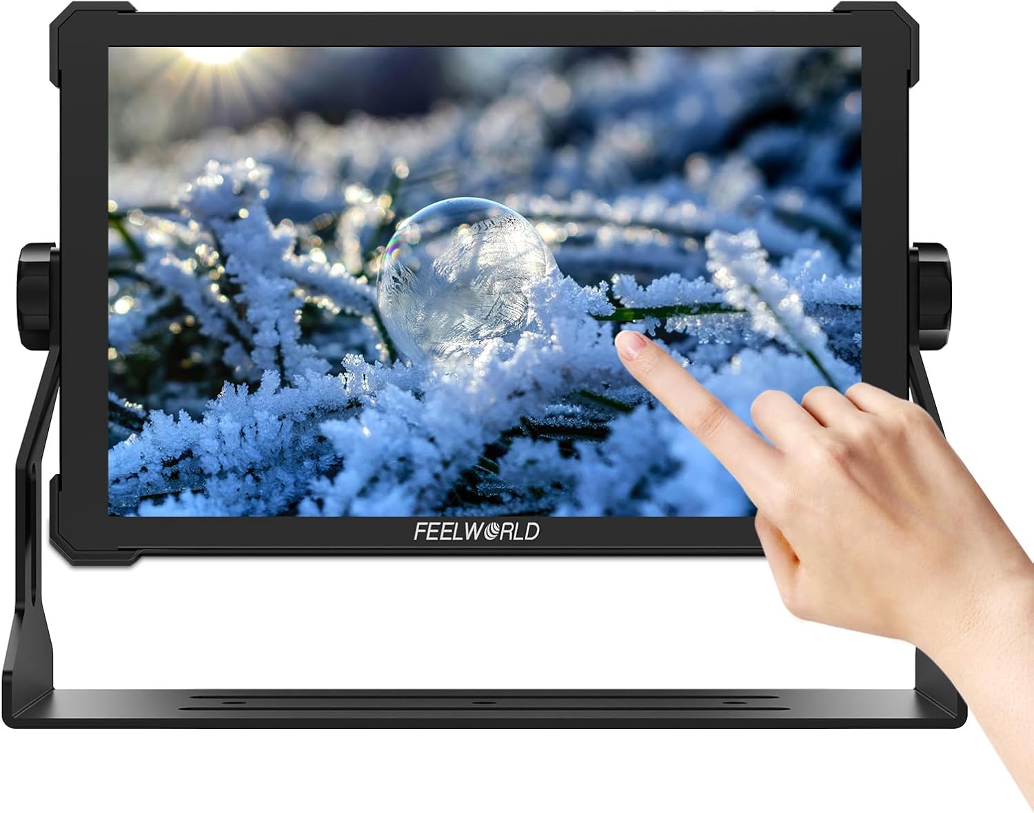 FEELWORLD T10 10.1-Inch Camera Field Monitor with Touchscreen, Supports 4K HDMI 60Hz, 3D LUT, 1920x1080 Resolution, HDR, Waveform, NP-F970 External Installation, Aluminum Alloy Shell.