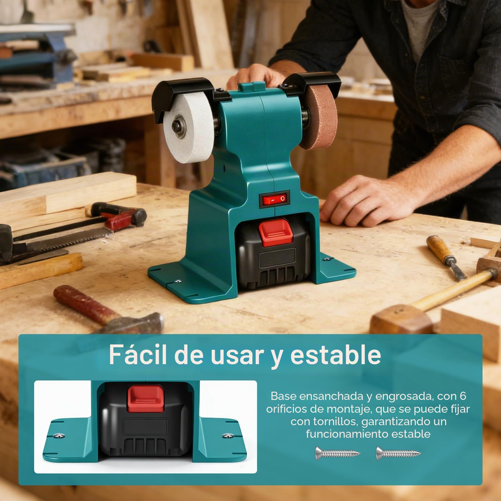 Lijadora De Banda EléCtrica, Mini Afilador De Cuchillos con 2400 mAh Batería Eléctrico Pulidor etite Amoladora de banco de trabajo MáQuina De Pulir Y Lijar De Banda Para Metal Y CarpinteríA