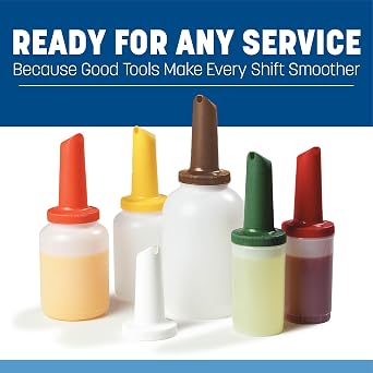 Carlisle FoodService Products Pourplus Store 'N Pour Complete Quart Set Neck, Container, And Cap for Bar, Kitchen, And Restaurant, Plastic, 32 Ounces, White, (Pack of 12)
