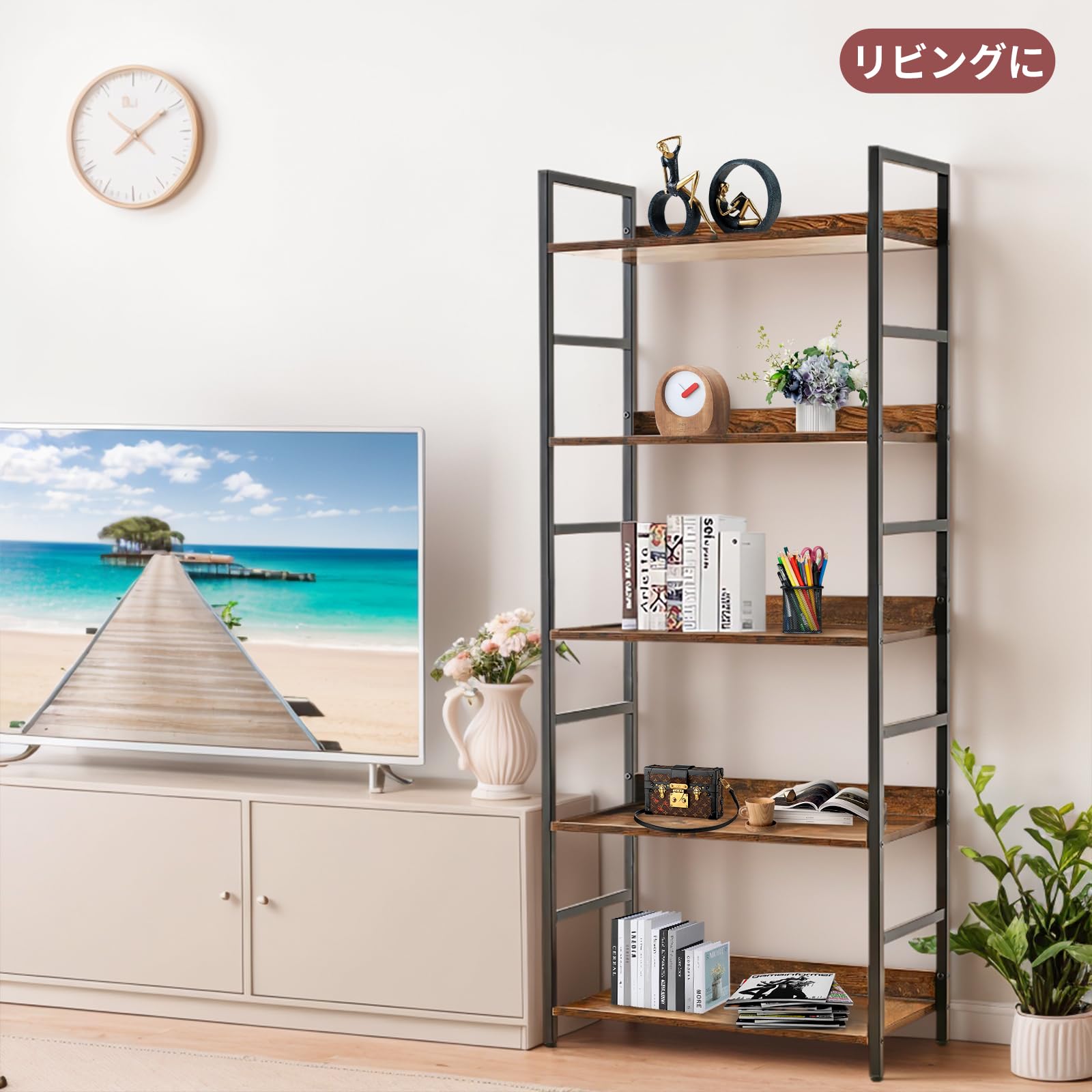 Amazon｜LeYoi オープンシェルフ ラック 棚 本棚 おしゃれ 収納ラック