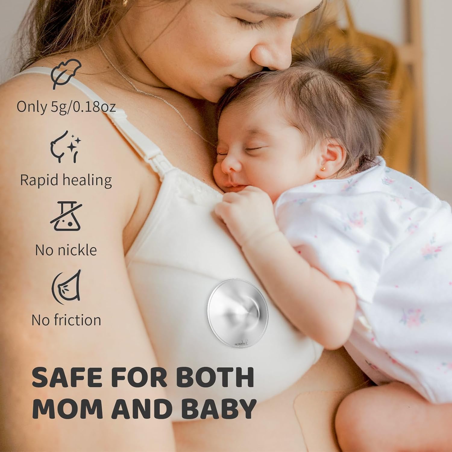 The Original Silver Nursing Cups - Pure 999 Silver Nipple Guards for Sore Nipple Relief, Regular Size