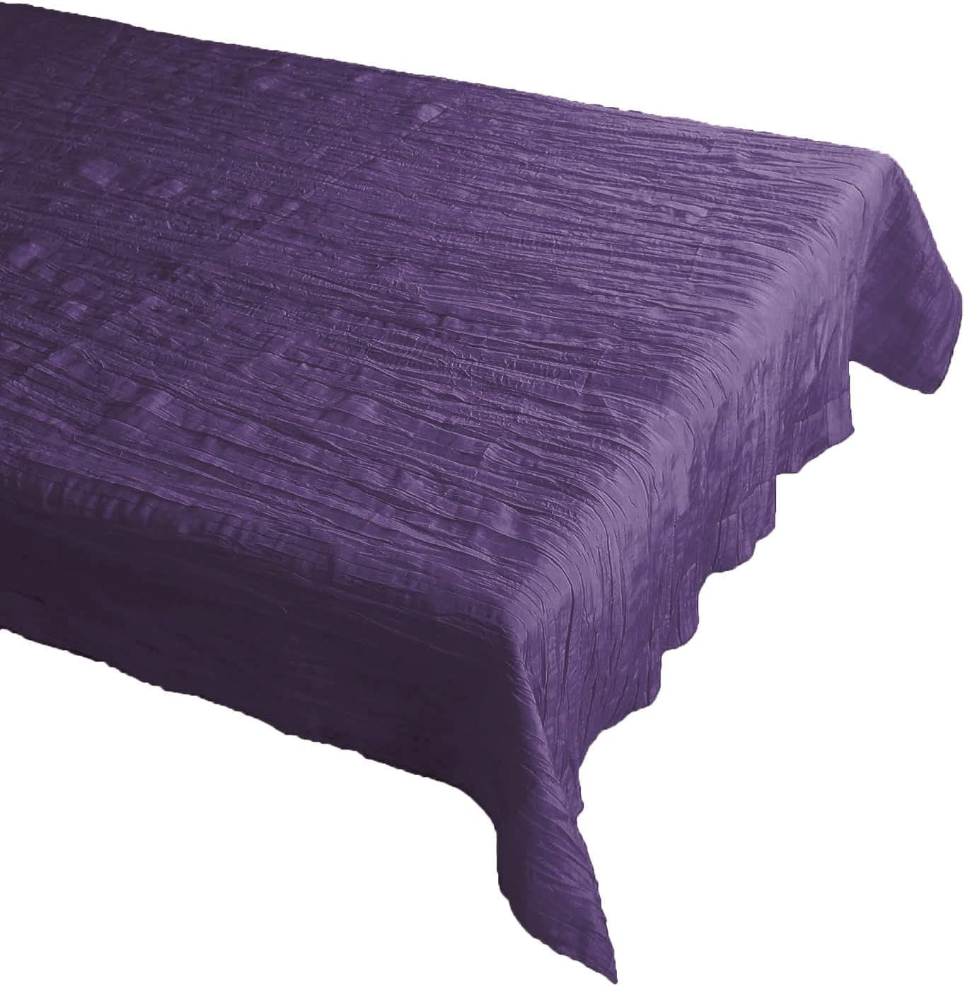 Zen Creative Designs Crinkle Crushed Taffeta Tablecloth Kitchen Party Events Wedding Venue Table Decor (58" x 84", Orange)