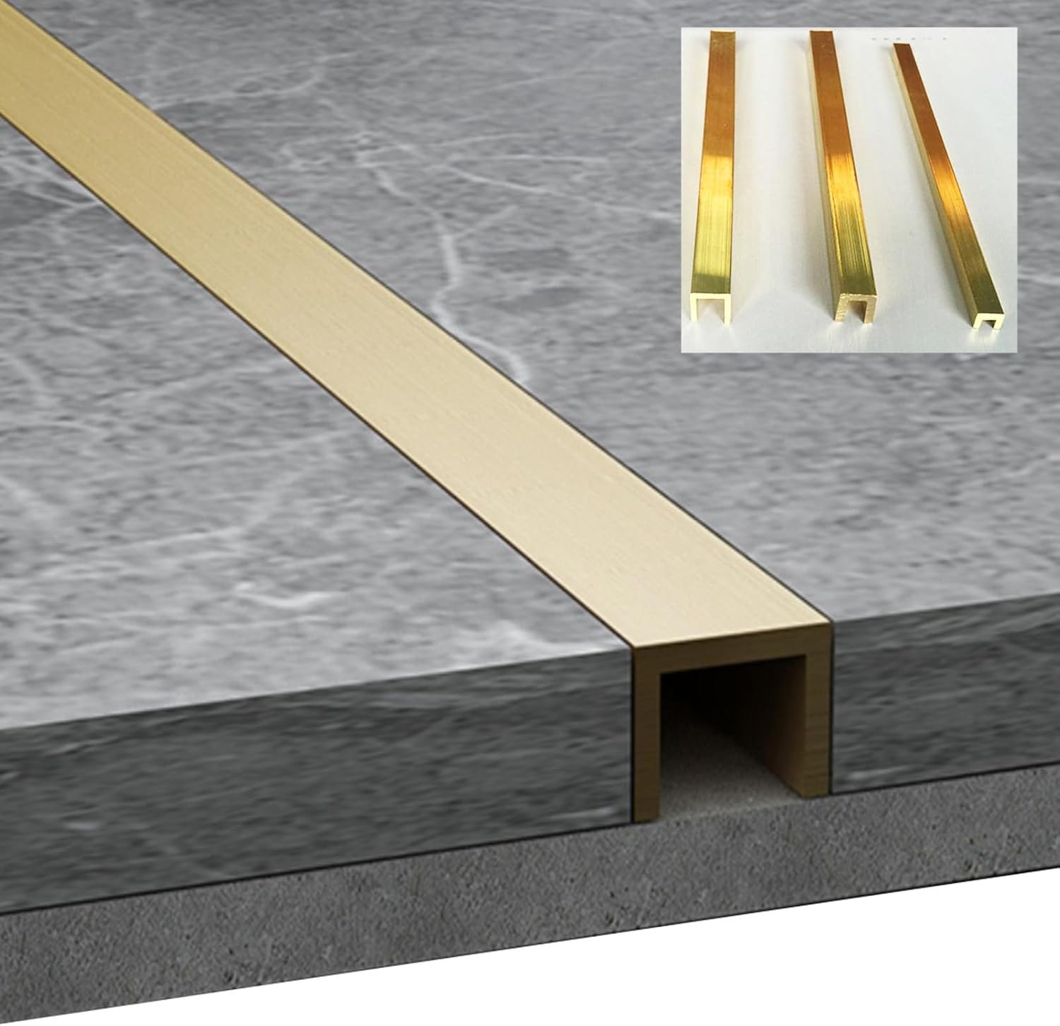 Amazon.com: Threshold Strip Brass Threshold Strip, U Molding Floor ...