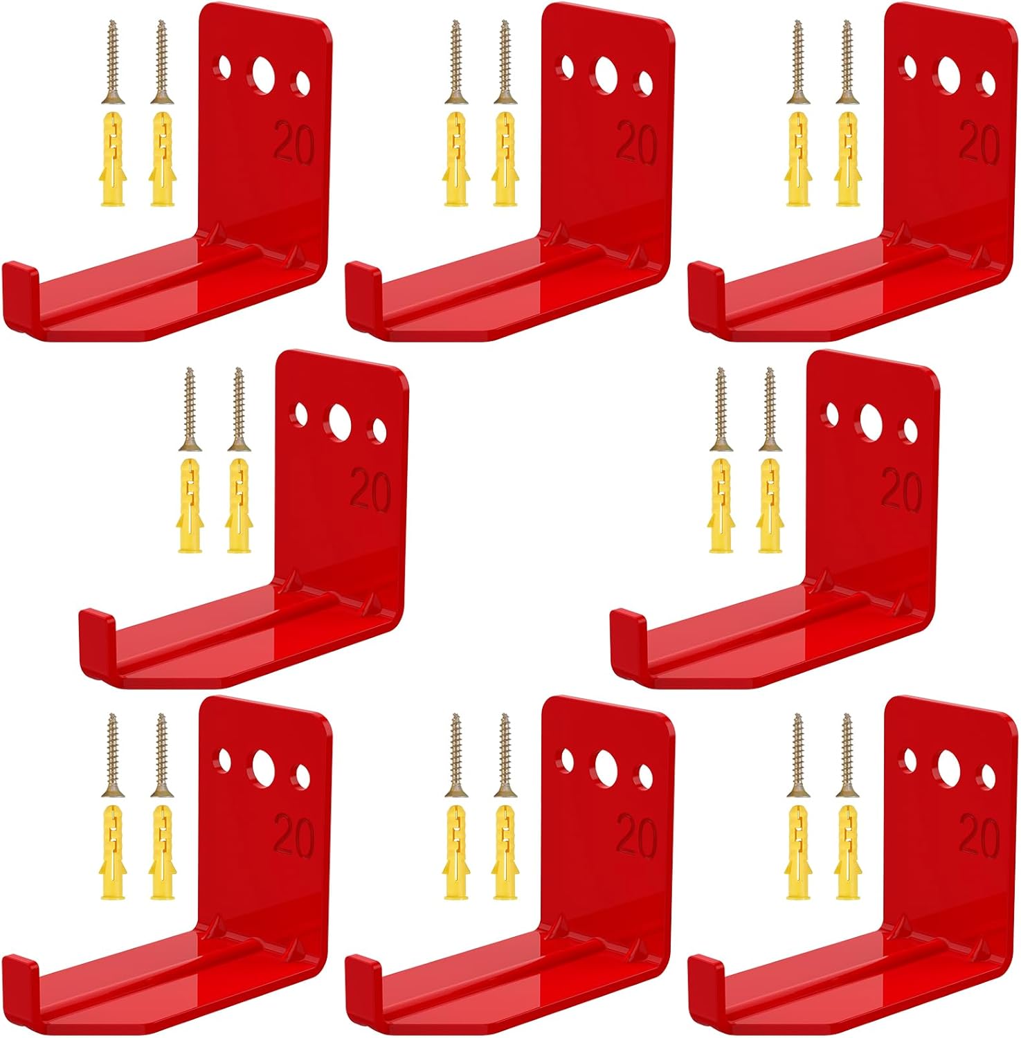 Fire Extinguisher Bracket Universal Fire Extinguisher Hook Metal Fire Extinguisher Holder up to 20 lbs, Suitable for Big and Small Fire Extinguisher Cabinet, Holder for Most Fire Extinguisher(Pack 8)