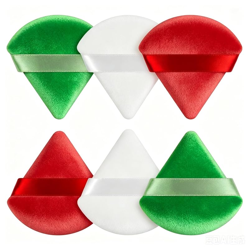 Pimoys Puffs para Pó em Formato Triangular, 6 Unidades