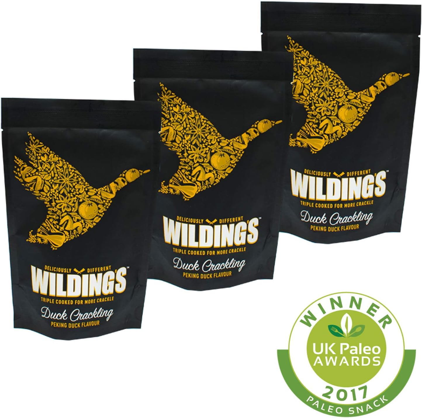 Wilding's Nutritious & Delicious Keto Paleo Duck Crackling 3-Pack (Peking Flavour)