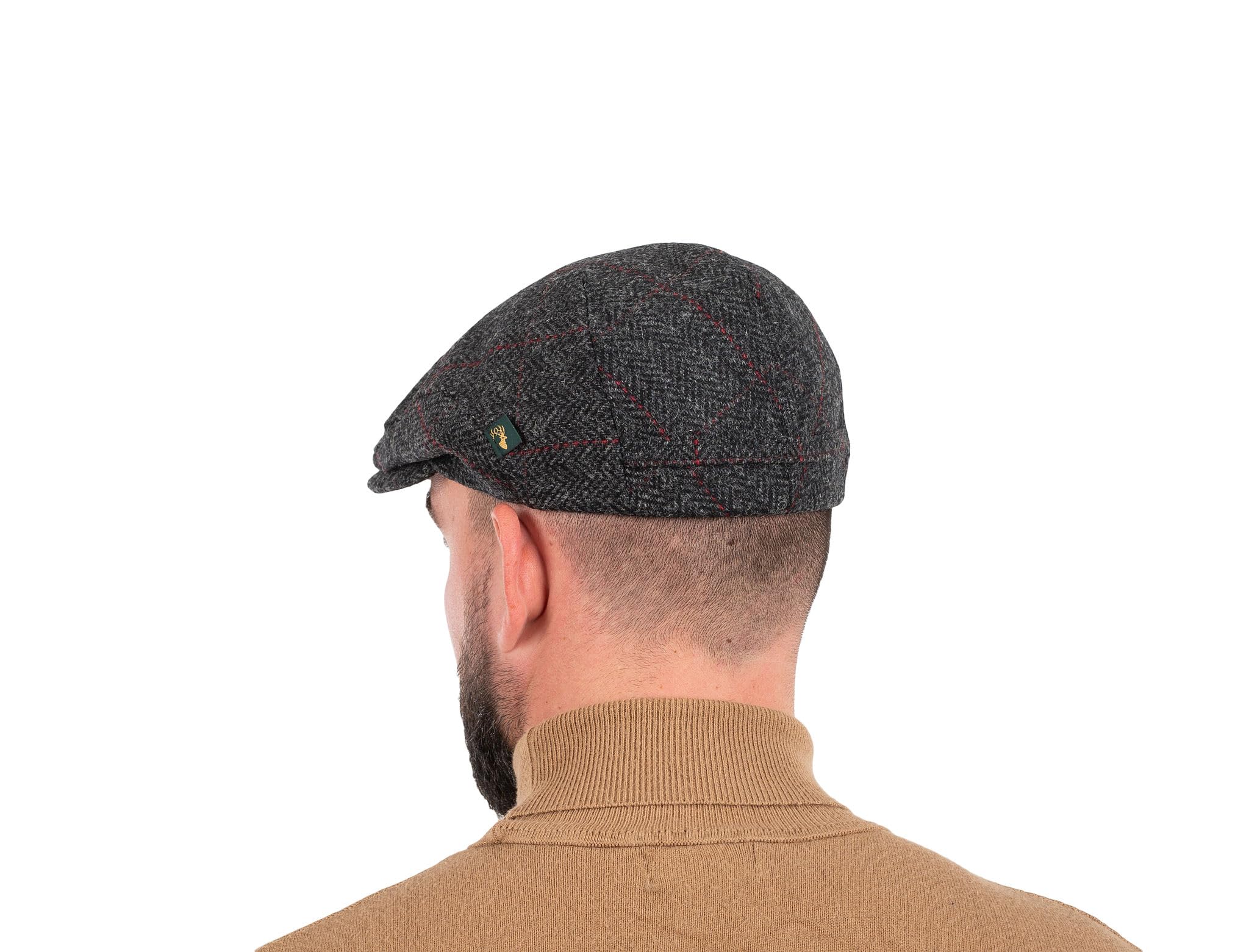 Mucros Weavers Irish Trinity płaska czapka z daszkiem dla mężczyzn, Col 31 (Charcoal Herringbone), M