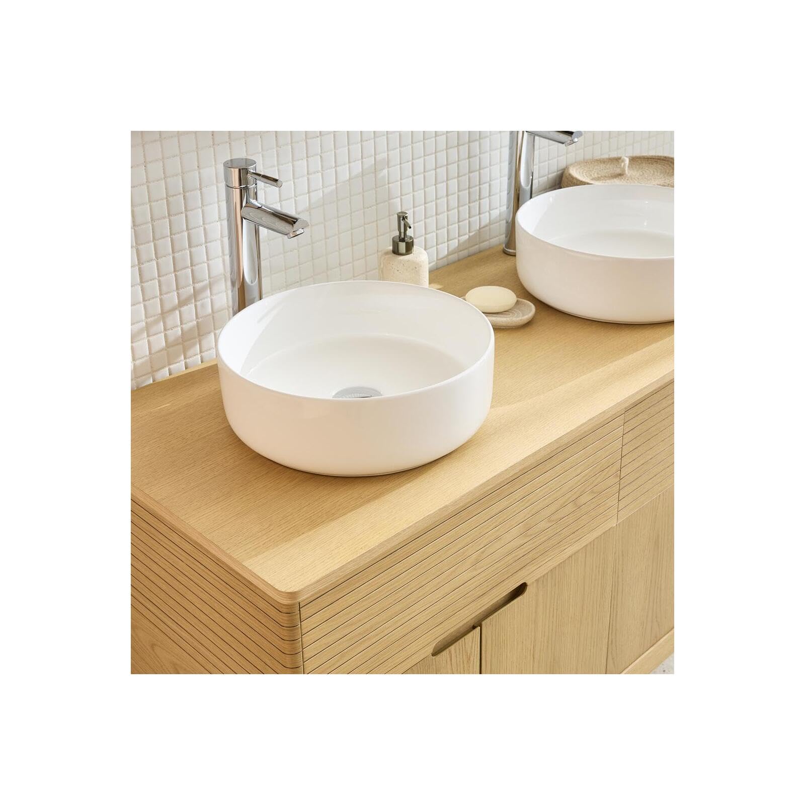 MOB-IN - Juego de mueble doble lavabo Alaska 120 cm + lavabo