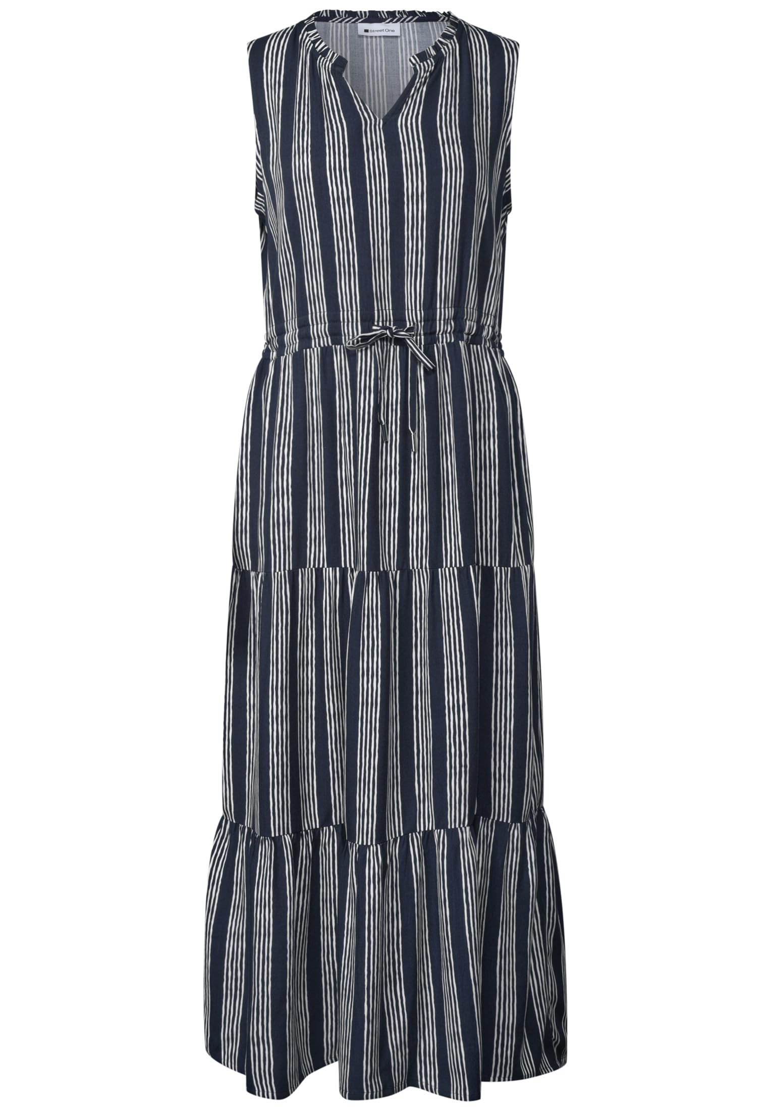 Street One Damen 1409470 Maxikleid Mit Volants und Print (1er Pack)