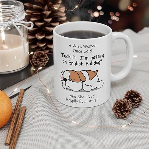 Miniatura 4 de Taza divertida para mujeres dueñas de mascotas  Taza para café A Wise Woman Once Said, blanca, 325 ml.