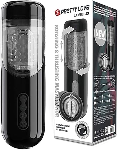 Miniatura 5 de Lorelei Masturbador giratorio y de empuje - Negro