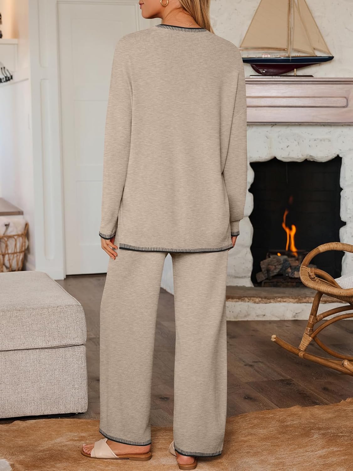 LILLUSORY 2 Piece Knit Lounge Sets Womens Matching Sweater Sets - Image 4