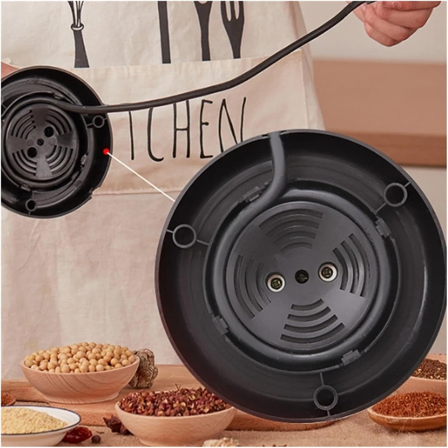 400W Electric Coffee Grinder, Multifunctional Kitchen Grinder for Cereals, Nuts, Beans & Spices, Power Fast Grinding Machine with Stainless Steel Blade, Compact Design(EU)