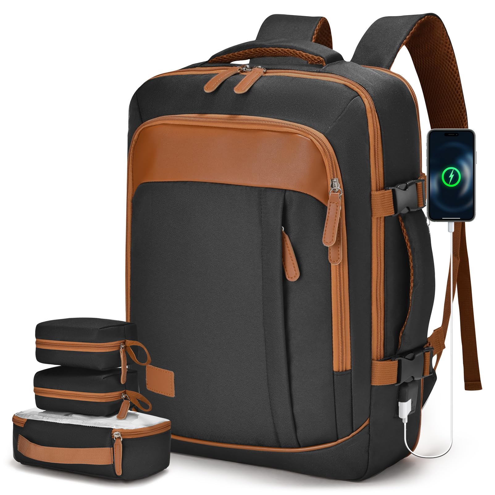 40x30x10cm Lufthansa KLM Expansible 5cm 40x30x15cm British Airways Air France Mochila Viaje Cabina Avion, Impermeable Mochilas Equipaje de Mano Mochila Ordenador Portatil 15,6 Pulgadas