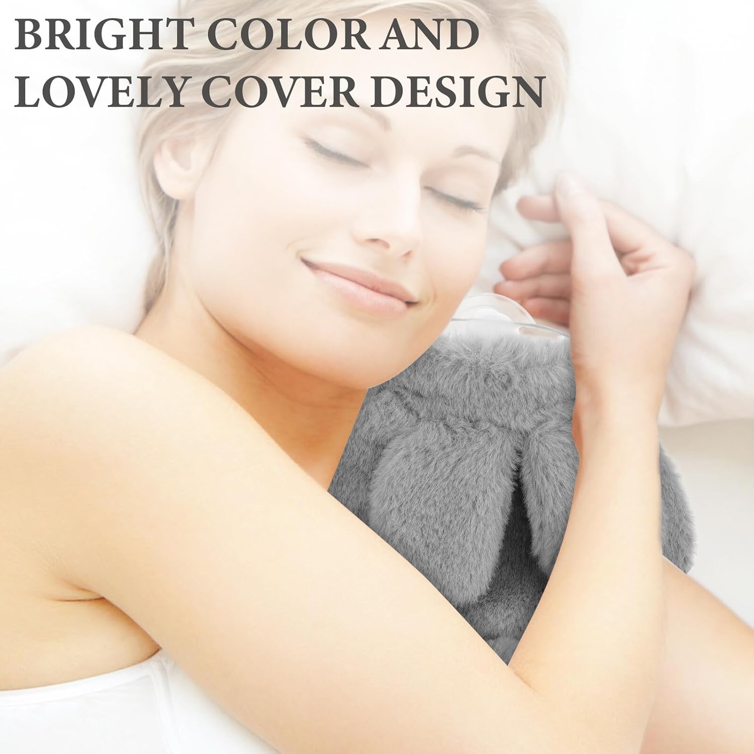 Portable Hot Water Bottle for Menstrual Relief, Reusable PVC Explosion-Proof Water Bag with Plush Rabbit Cover, Compact Hand Warmer for Winter and Outdoor Use