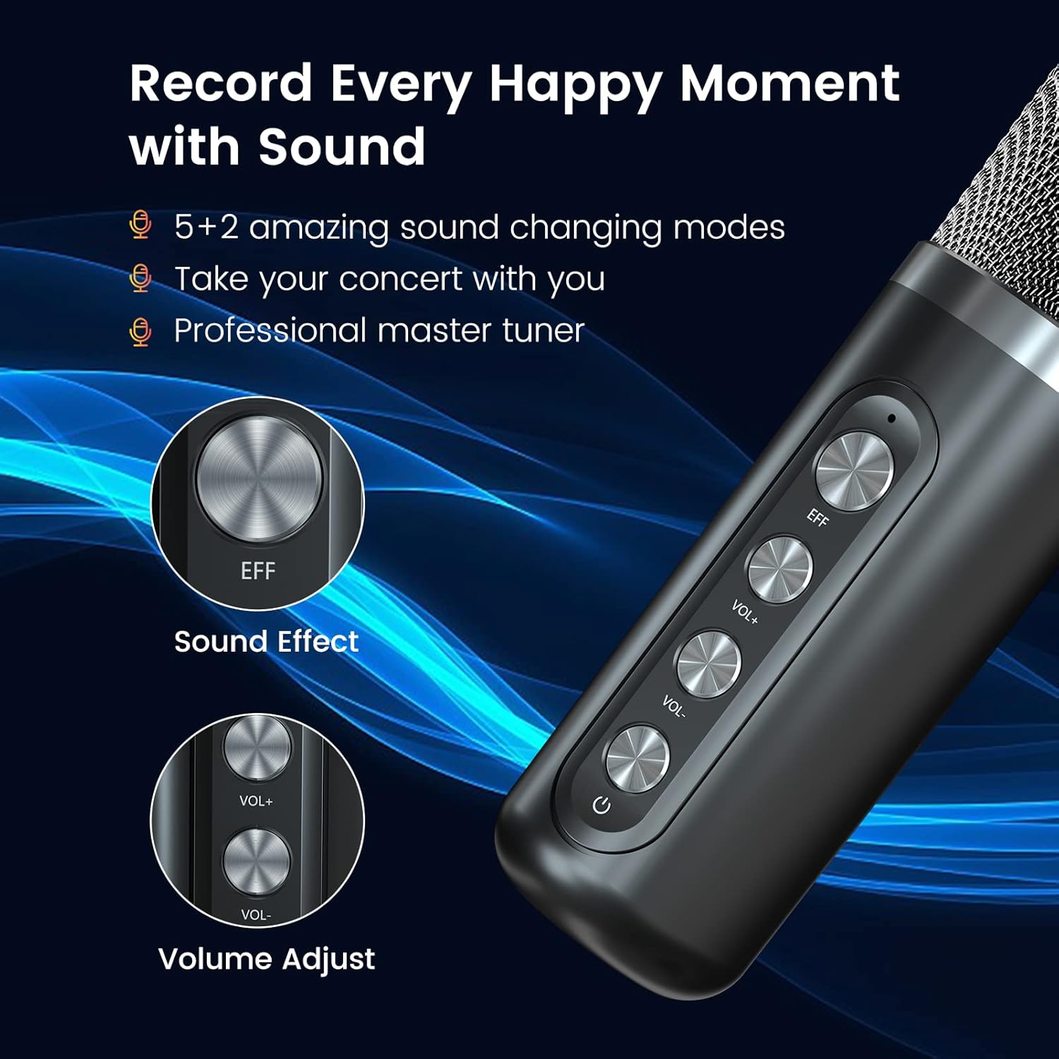 Karaoke Machine with 2 Wireless Microphones for Adults/Kids, 2023 Upgraded PA Speaker System, Singing Machine with Echo and Vocal Cut, Supports TF, AUX-in, for Home Party, Meeting, Wedding : Musical Instruments
