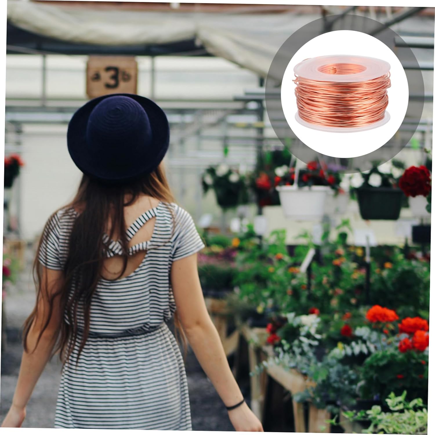 40M Crafts Copper Wire for Gardening DIY Projects Pure Copper Wire for Electroculture Plant Stakes Strong Flexible Wire for Crafting and Gardening Applications