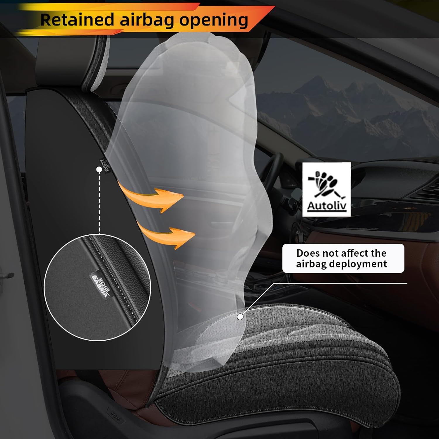 2PCS Front Seat Covers Fit for Ford Mustang 2007-2022 Waterproof Faux Leather Car Seat Cover Compatible with Airbag(2 Seats Black & Grey)