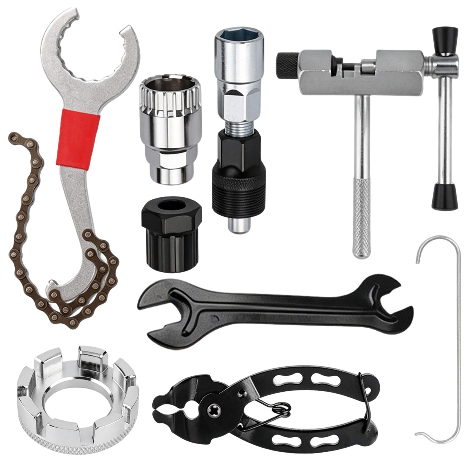 9Pcs Bike Cassette Removal Tool, Multifunctional Bicycle Chain Repair Tools