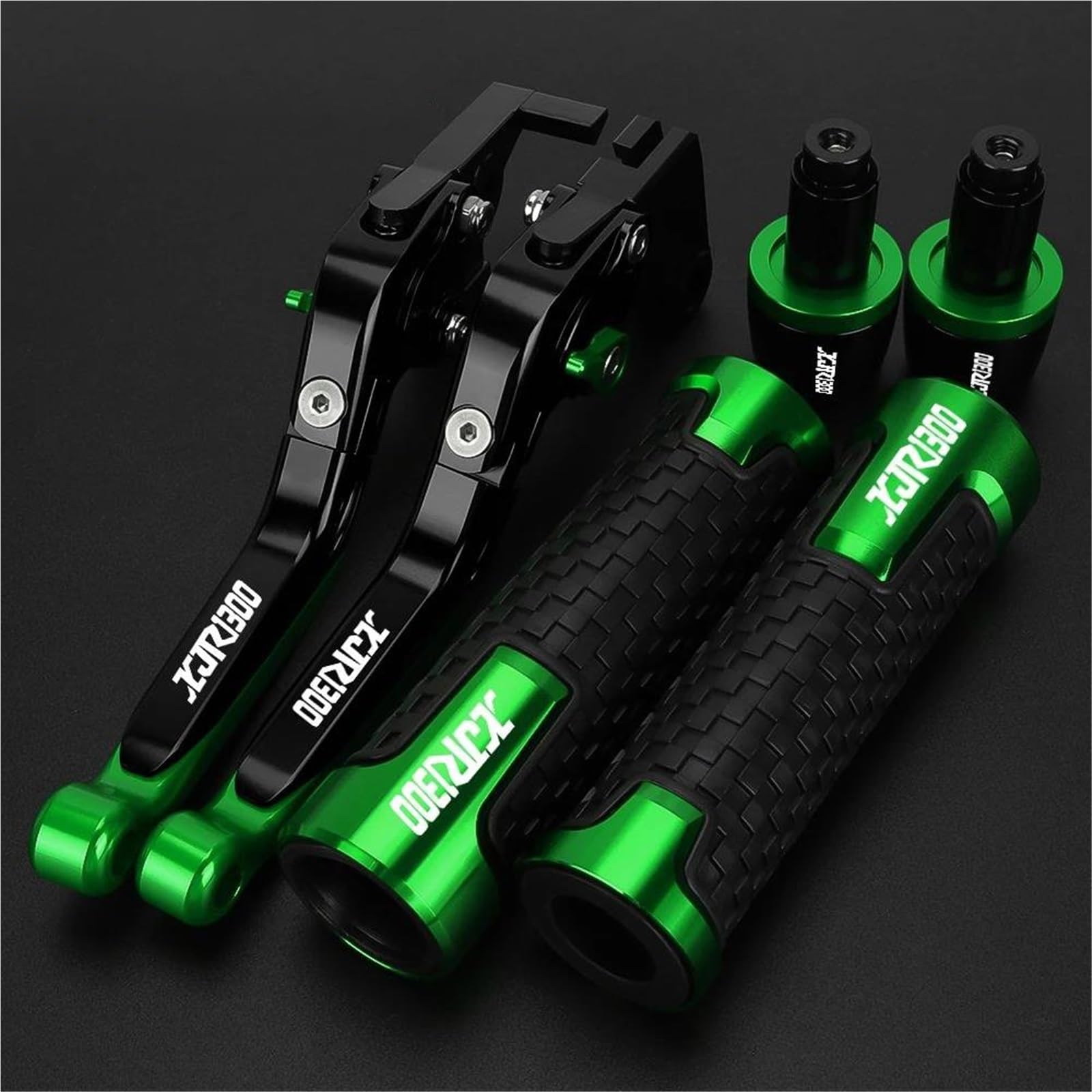 Tgvselpj Green Motorcycle Part Folding Extendable Moto Adjustable Clutch Brake Levers Handbar Grips Ends For Y-Amaha Xjr1300 Xjr 1300 1995-2003(Green)