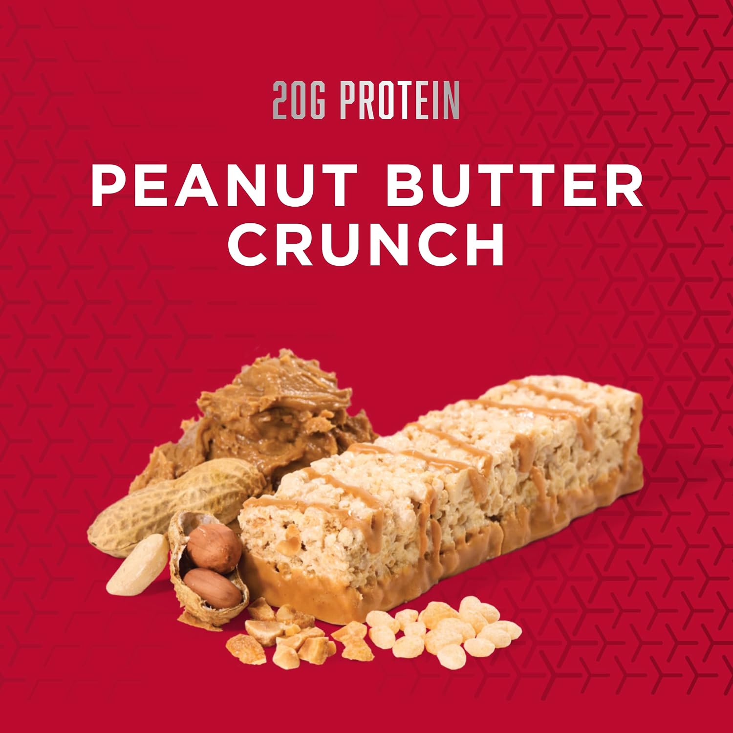 BSN Protein Crisp Bar, Peanut Butter Crunch, 20g Protein, 12 Count (Pack of 4) image 3
