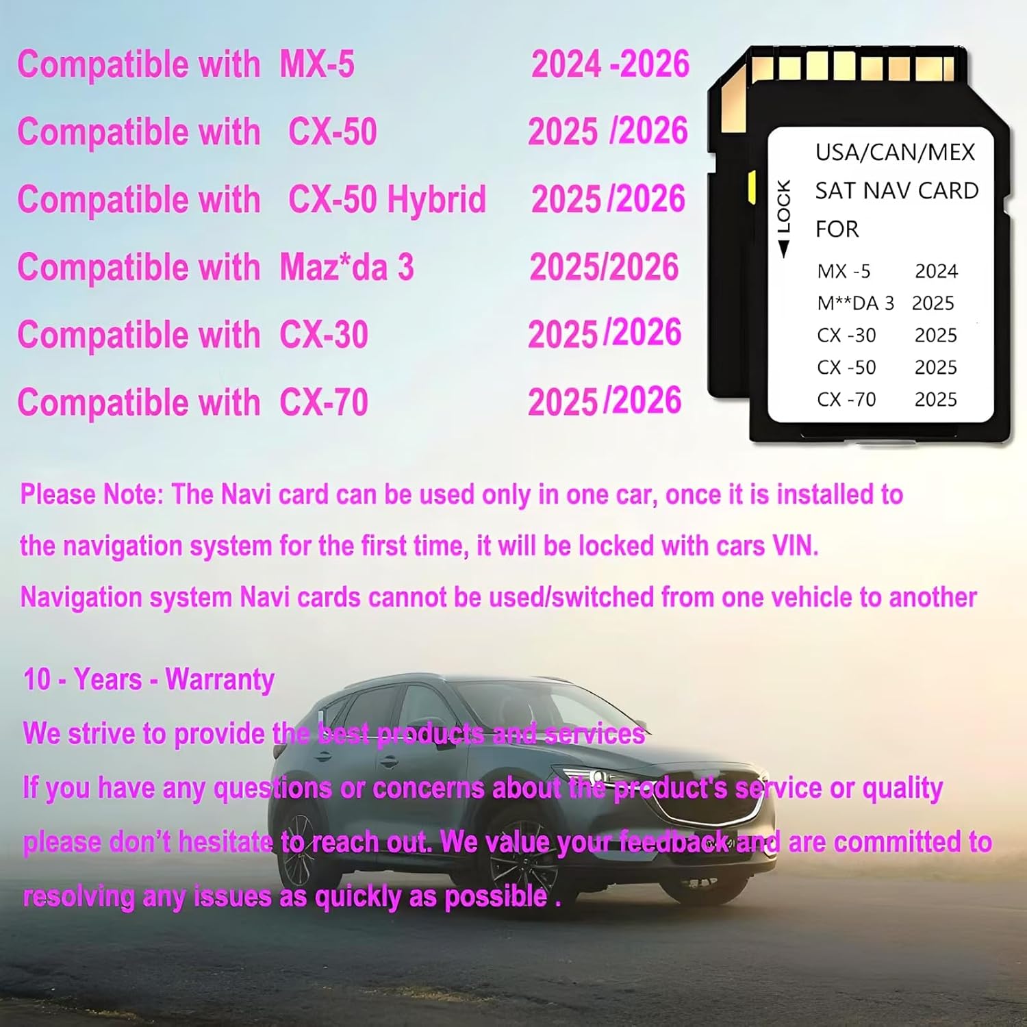 2025 2026 Latest Navigation Memory Card GPS Map Compatible with Maz*da 3(2025 2026),Cx-30(2025 2026),Cx50(2025 2026),CX-50 Hybrid(2025 2026),Cx70(2025 2026),MX-5(2024-2026)