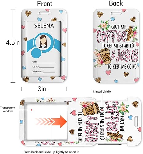 Miniatura 4 de Portatarjetas con carrete retráctil, divertido estuche para tarjetas de identificación con clip de mosquetón, resistente, protector vertical para