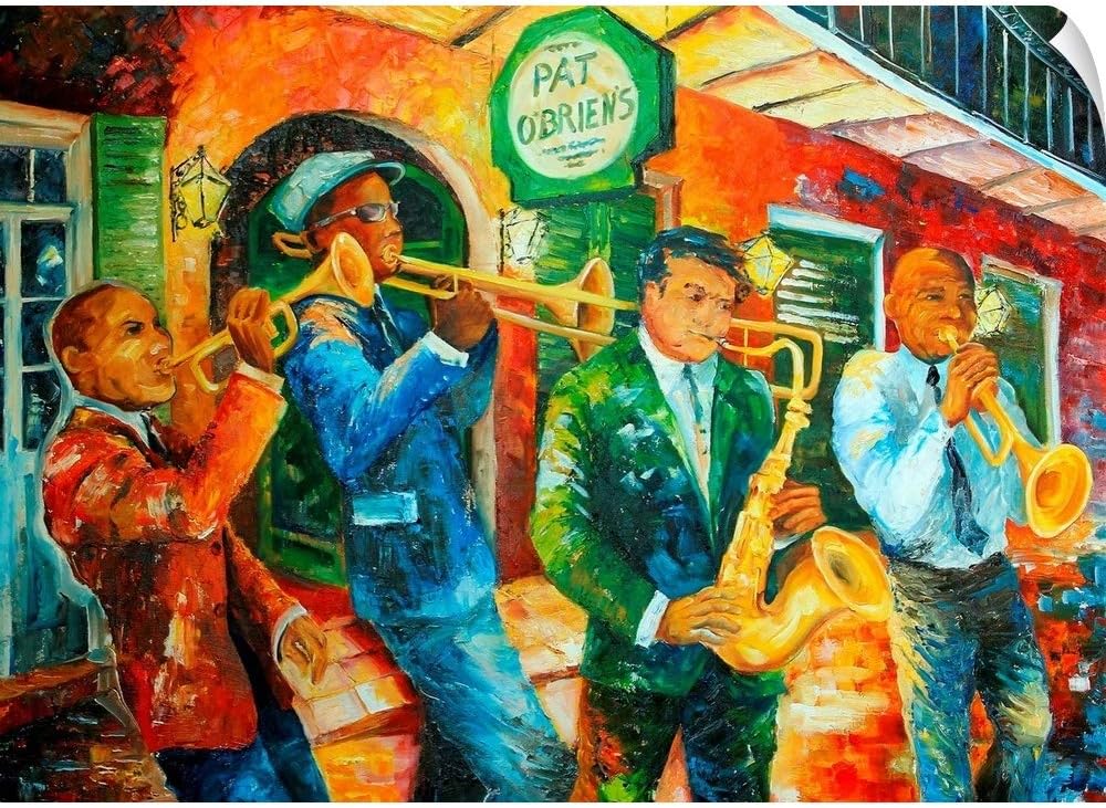 CANVAS ON DEMAND Jazz Jam In New Orleans Wall Decal, Jazz Artwork