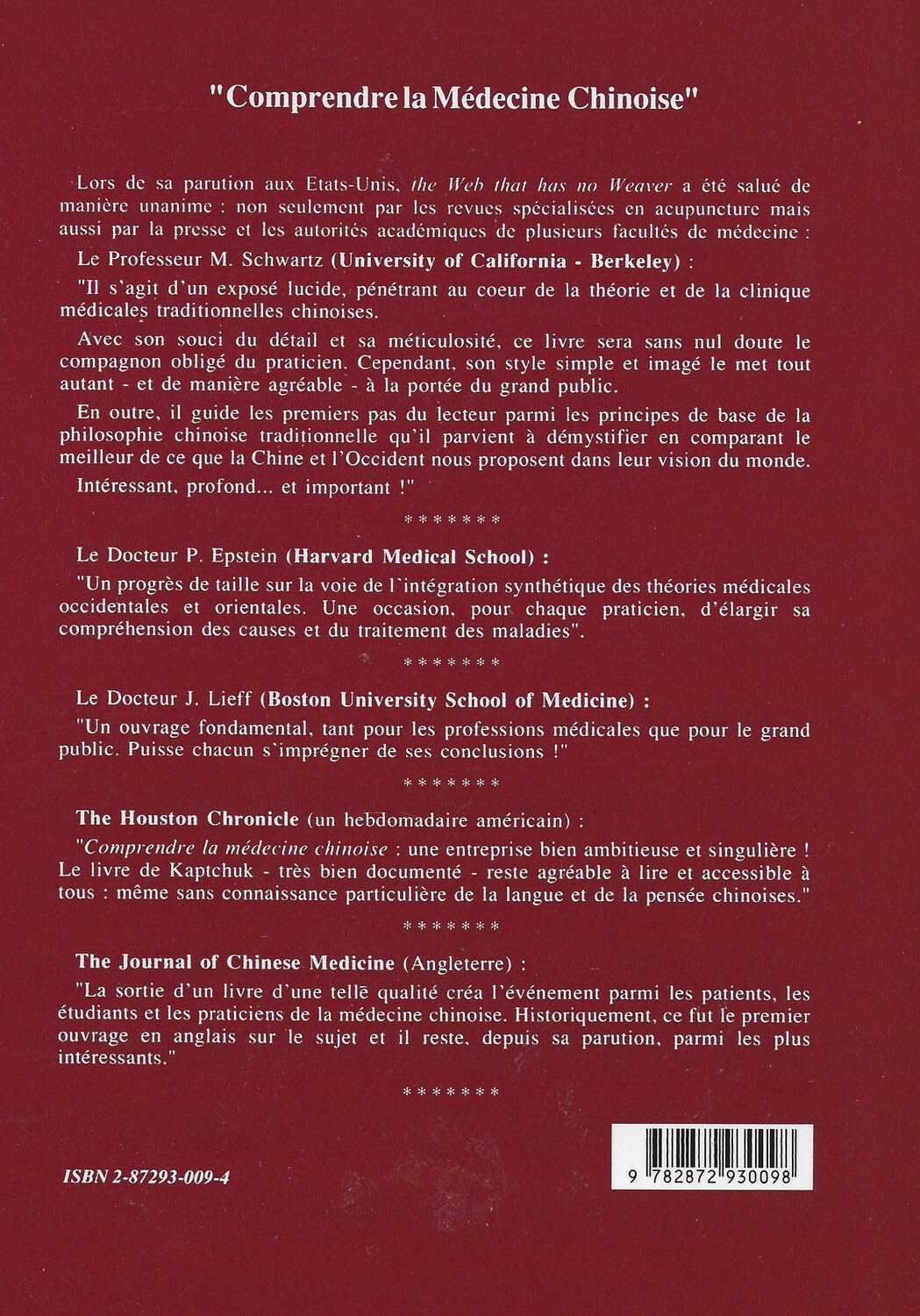 Comprendre la médecine chinoise. La toile sans tisserand