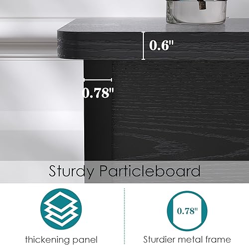 Miniatura 6 de Mesa auxiliar estrecha con estación de carga, mesa auxiliar delgada de 3 niveles para espacios pequeños, mesas delgadas de 23.6 pulgadas de altura