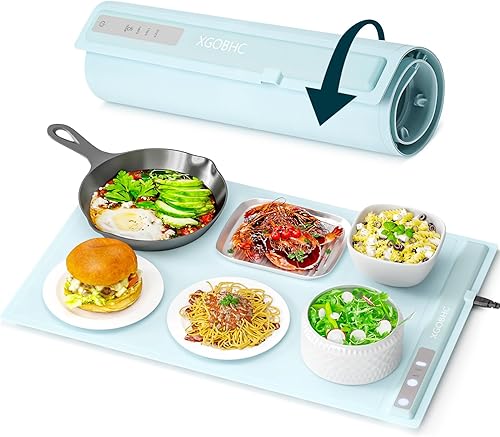 Miniatura 8 de Tapete de calentamiento para alimentos, bandeja de calentamiento eléctrica para bufés, alfombrilla de calentamiento de alimentos de silicona de