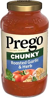 Prego Chunky Roasted Garlic and Herb Pasta Sauce, 23.75 oz Jar