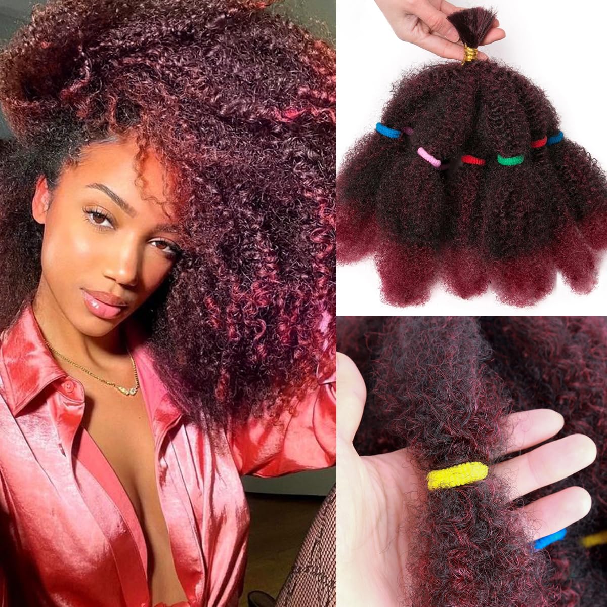 Amir Hair Afro Kinky Twist Hair 6 Packs Pre Stretched Marley Hair Braiding Hair Spring Twist Crochet Braids Natural Synthetic Hair Extension
