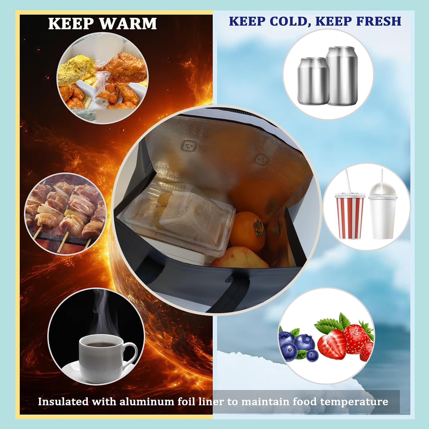 12Pcs Disposable Insulated Lunch Bags Thermal Cooler Grocery Bag image 2