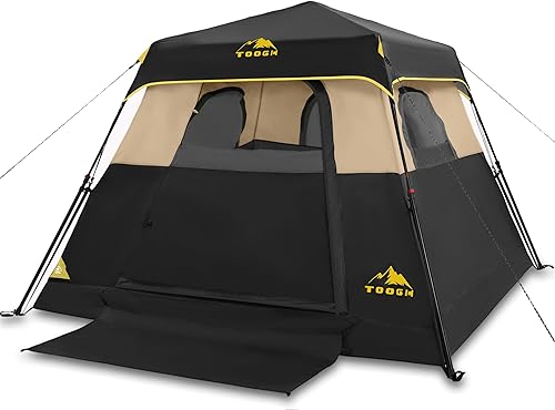 Tienda de campaña para 34 personas con 1 puerta, 4 ventanas y ventilación mejorada, instalación instantánea, impermeable, 8 x 8 x 67 pulgadas, tela