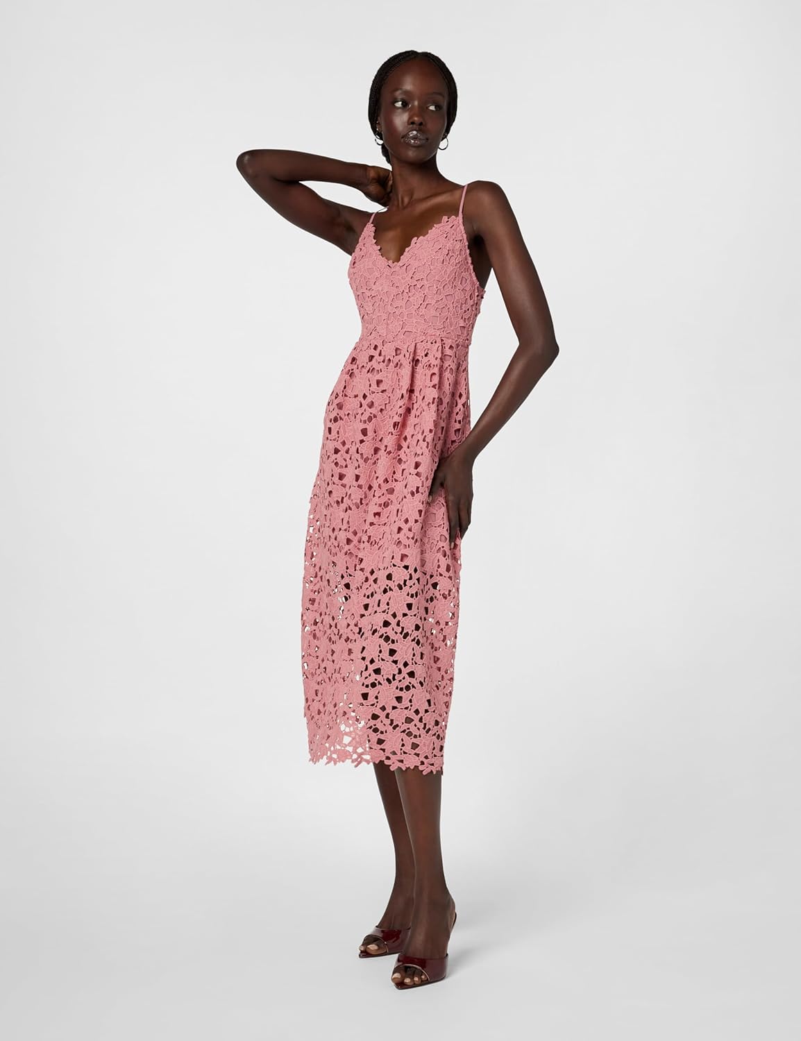 ASTR The Label Womens Astr The Label Women's Sleeveless Lace Fit & Flare Midi Dress - Image 7