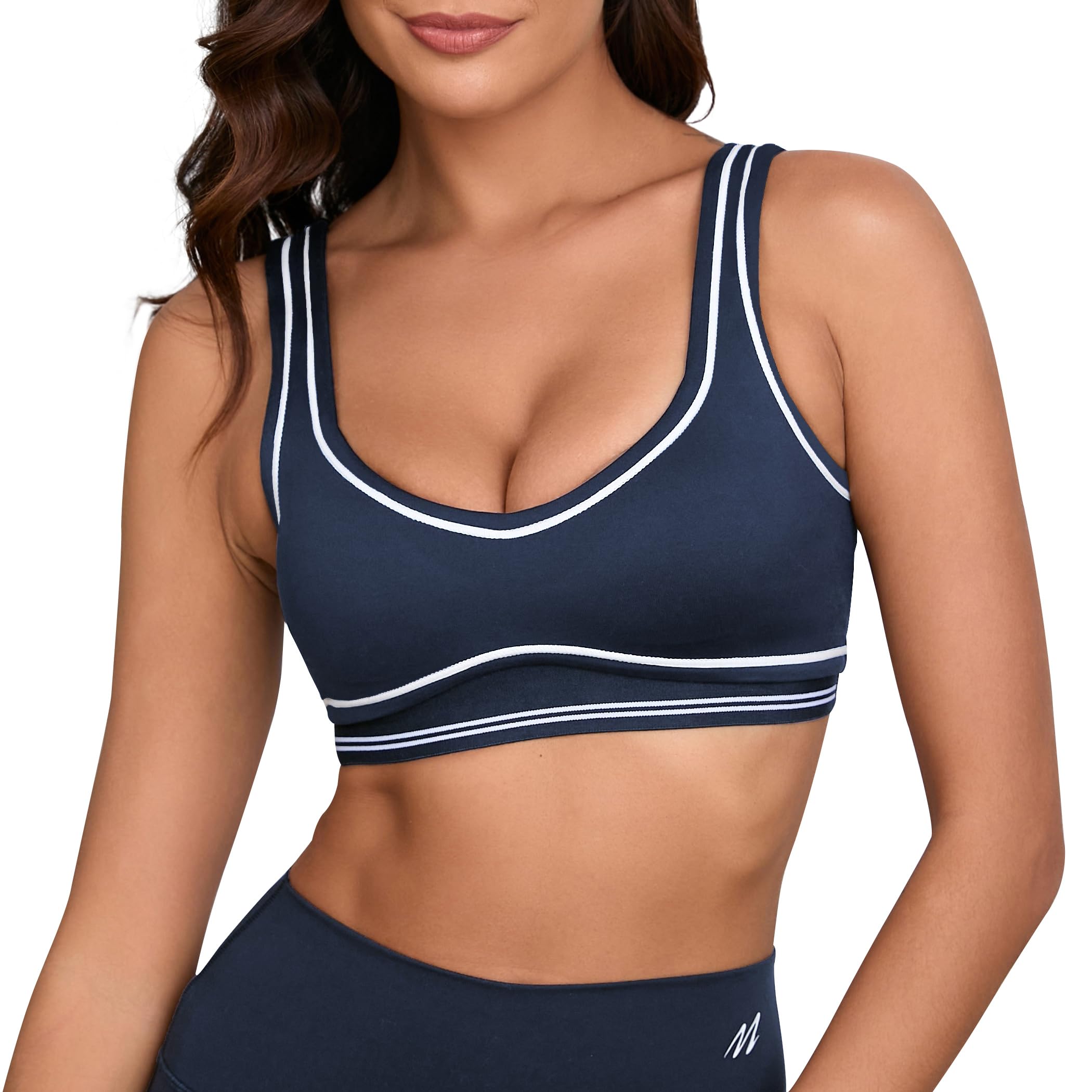 Sujetador deportivo acolchado para mujer, con escote cuadrado, espalda baja, para yoga, entrenamiento, fitness, fitness