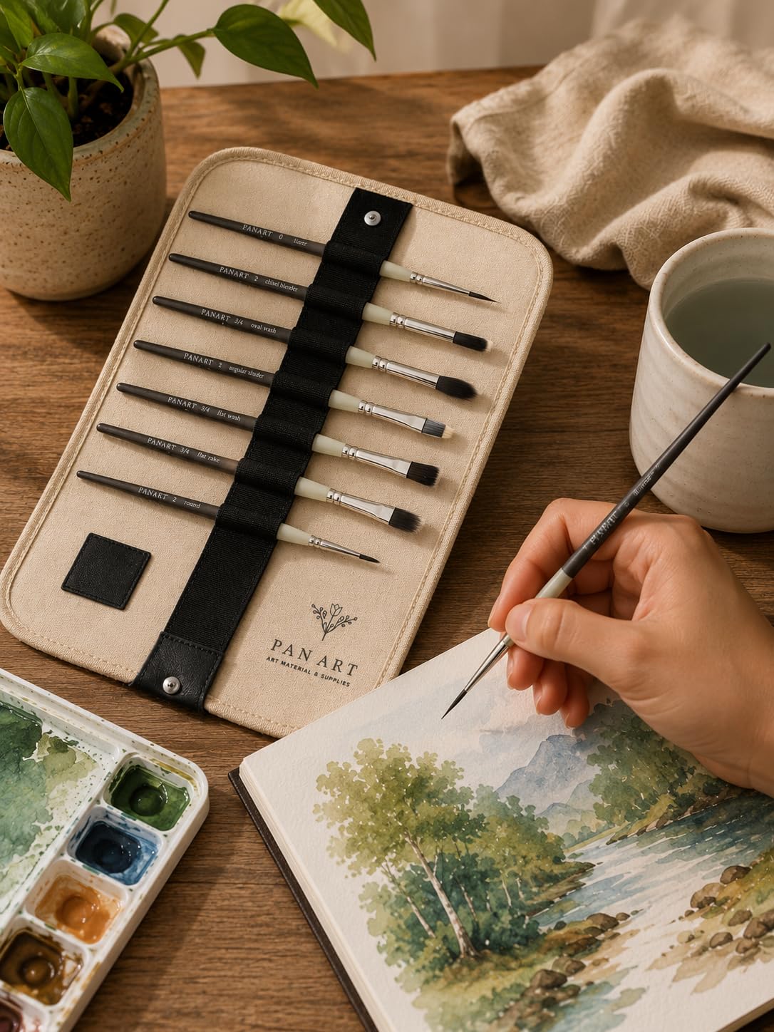 Pan Art Pinselrolle & Etui – Reiseorganizer für Künstler