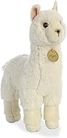 Vista 1 de Aurora® Adorable alpaca de peluche Miyoni®, detalle realista, compañía entrañable, blanco, 11 pulgadas