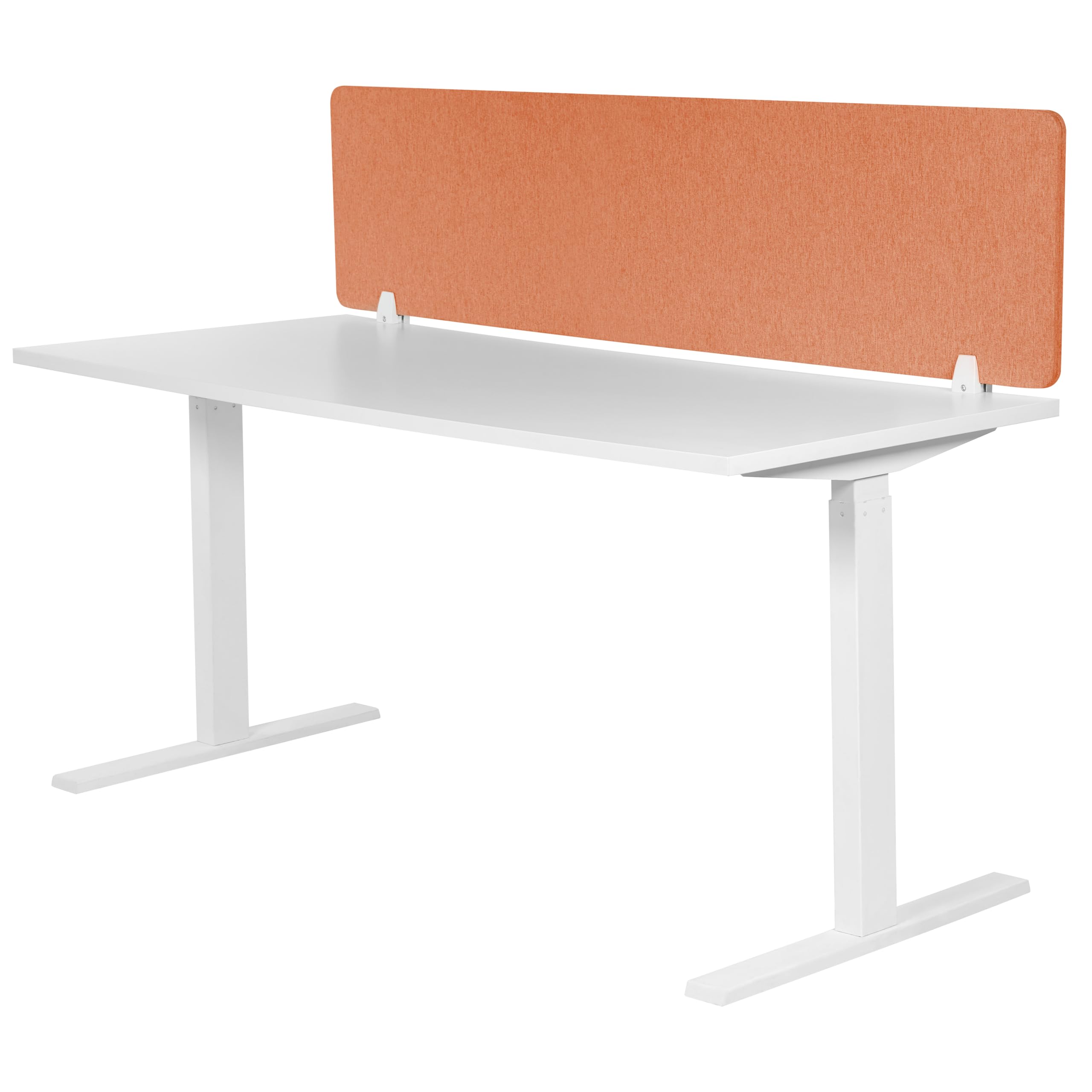 Beliani Séparateur de Bureau Orange Synthétique et Polyester 130 x 40 cm Ecran Visuel Wally