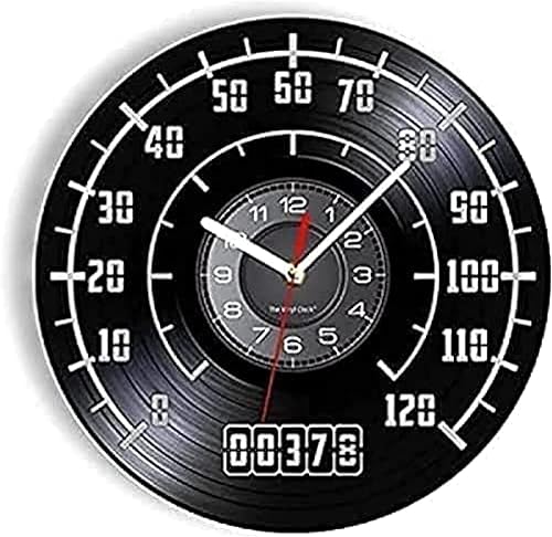 Reloj de pared silencioso para salpicadero, reloj de pared de vinilo, garaje, reparación de automóviles, tienda de decoración, velocímetro mecánico,