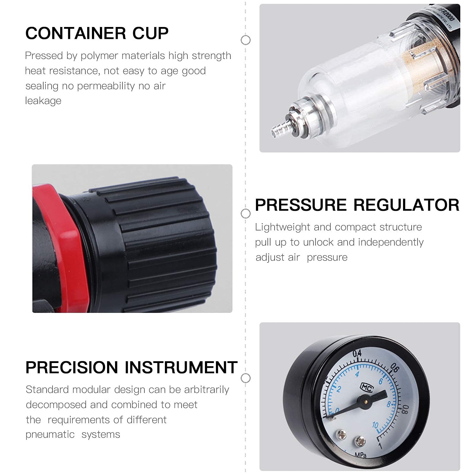 Unità Di Manutenzione Aria Compressa Migliore Filtro Riduttore Di - Foto 4