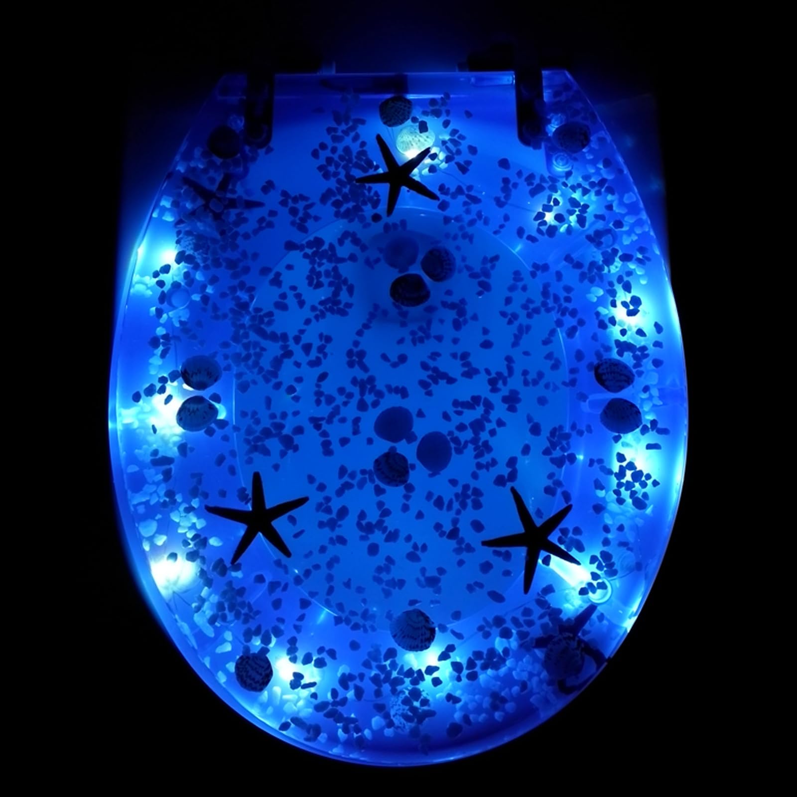 Abattant WC en résine transparente avec paillettes design pour un style chic unique