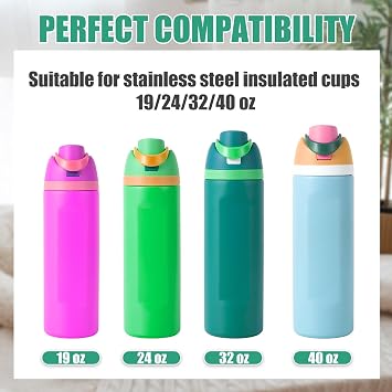 3 Pcs Replacement Stopper Compatible with Owala FreeSip 24oz 32oz Leak Proof Water Bottle Top Replacement Lid Gasket Parts for Owala 19/24/32/40oz Water Bottle Top Stopper Ring Mouthpiece Parts