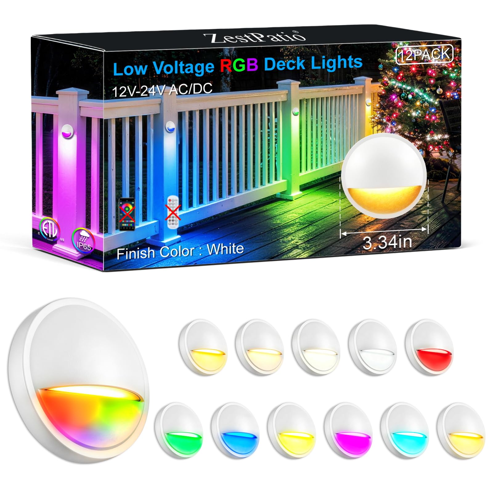 RGB Low Voltage Fence Post Lights Wired for Christmas Decorations