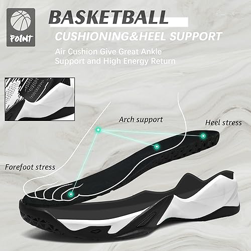 Miniatura 3 de CJSPORX Zapatos de baloncesto para hombre, transpirables, antideslizantes, zapatillas deportivas de moda