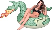 Vista 9 de GoFloats Balsas inflables de tubo para fiesta de dragón: elige entre dragón de fuego y dragón de hielo, flotadores de piscina