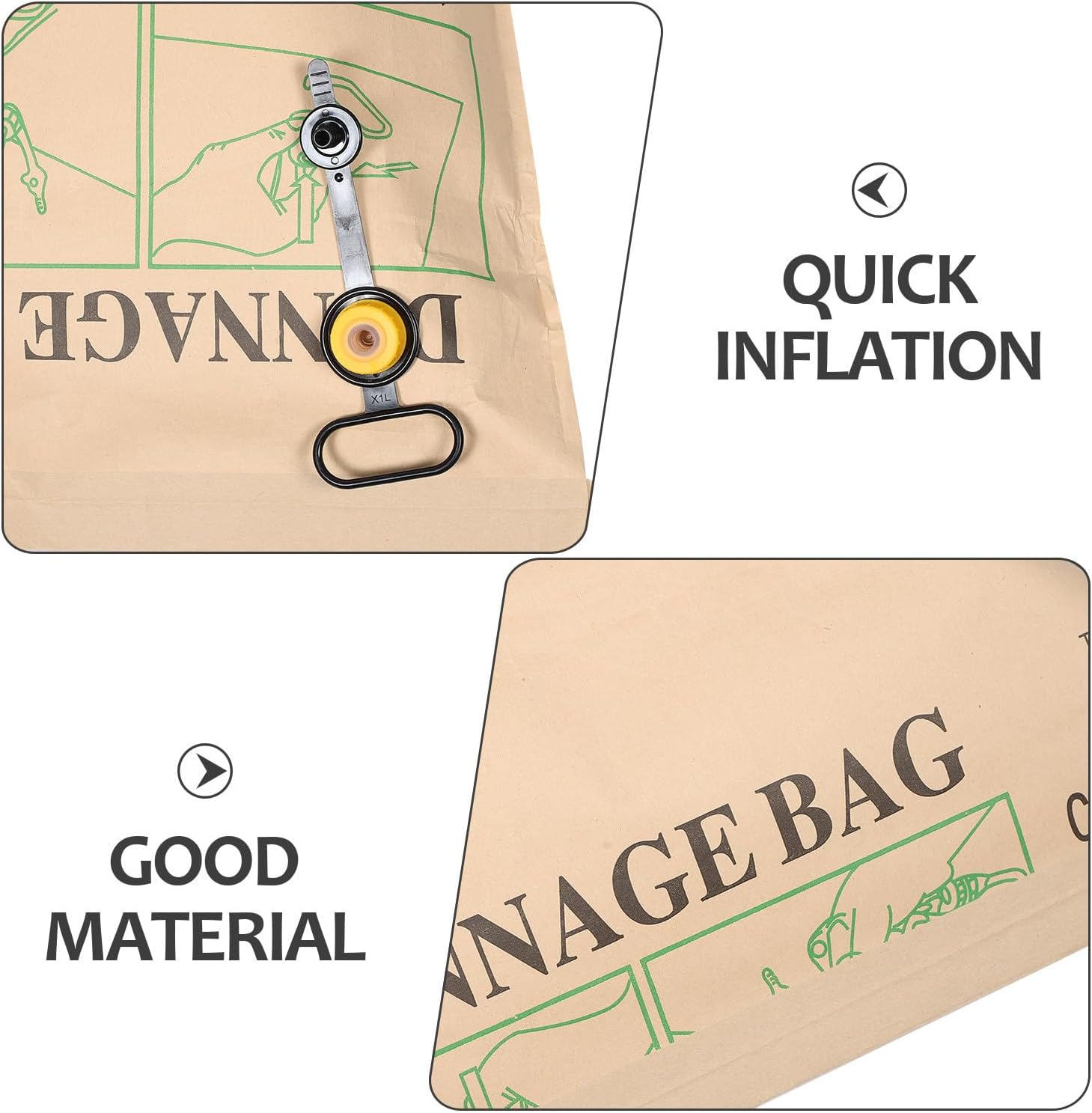 2pcs High Strength Void Fill Airbag 38.8'' x 20'' Reusable Kraft Paper Cargo Buffer Inflatable Bag for Truck and Warehouse Container Shipping